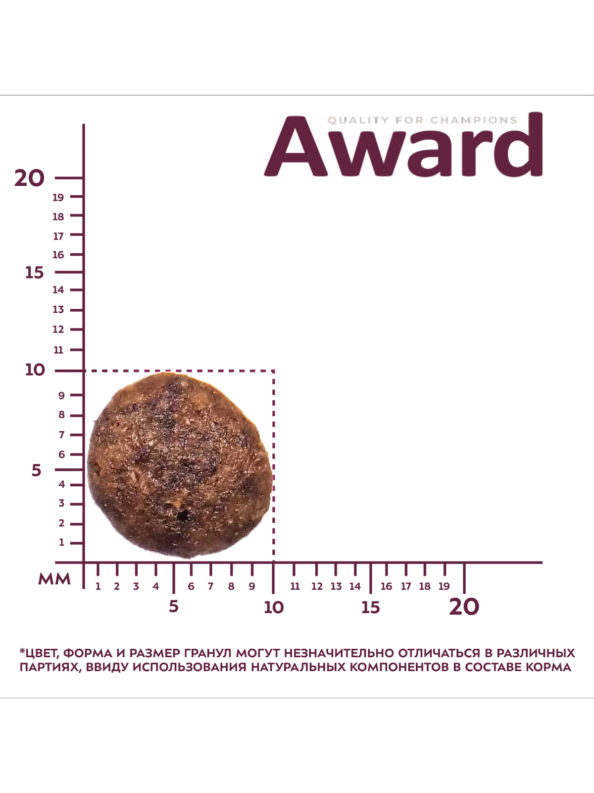 Сухой корм AWARD для взрослых собак мелких и миниатюрных пород с ягненком и индейкой с добавлением брокколи и брусники 800г