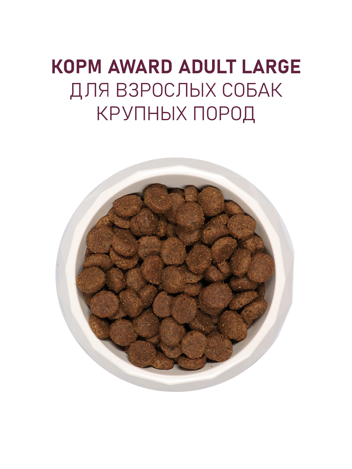 Сухой корм AWARD для взрослых собак крупных пород с курицей и индейкой с добавлением тыквы и шиповника 12кг