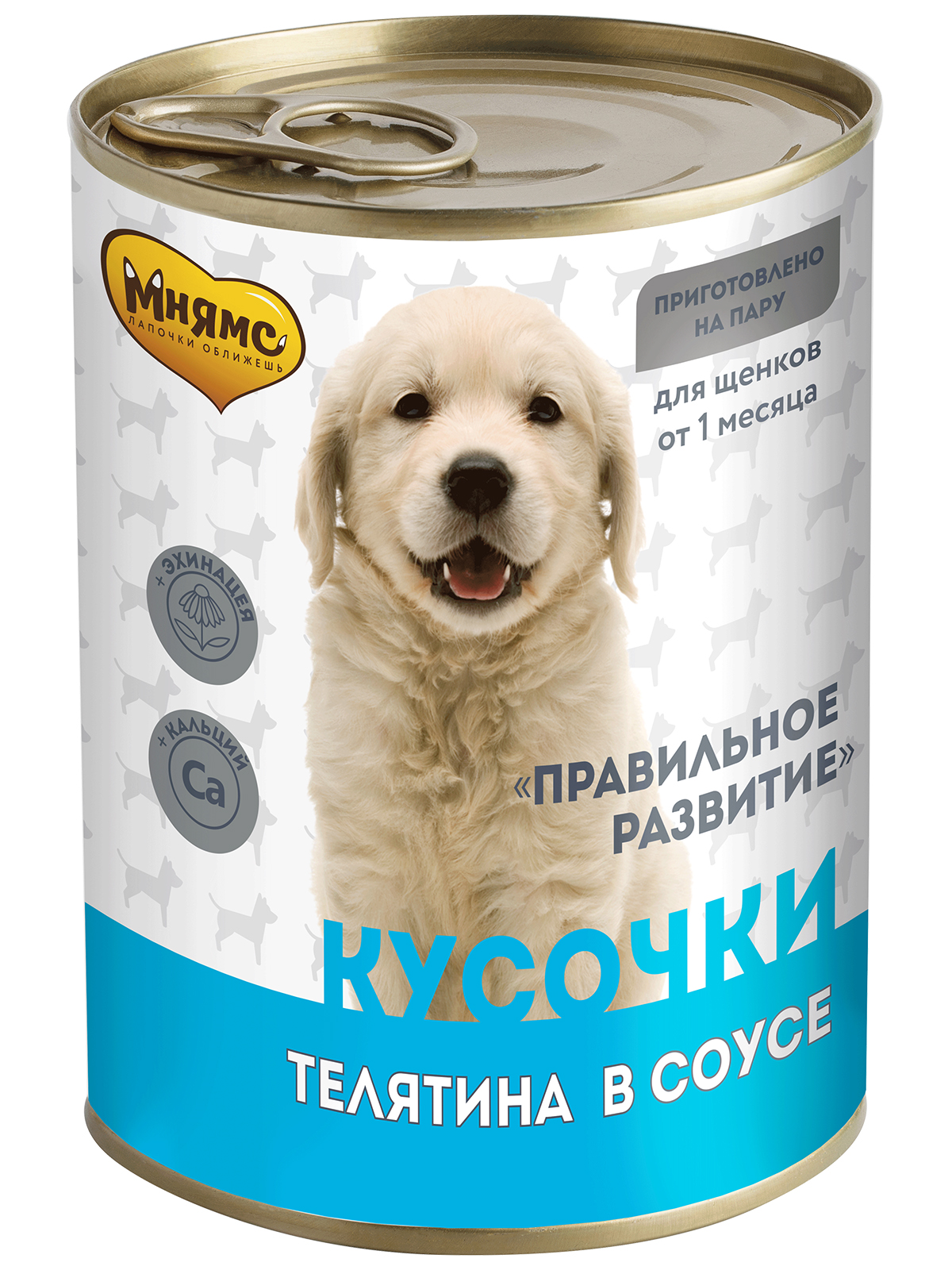 Мнямс  Влажный корм На каждый день Кусочки в соусе с телятиной для щенков «ПРАВИЛЬНОЕ РАЗВИТИЕ» 400 г