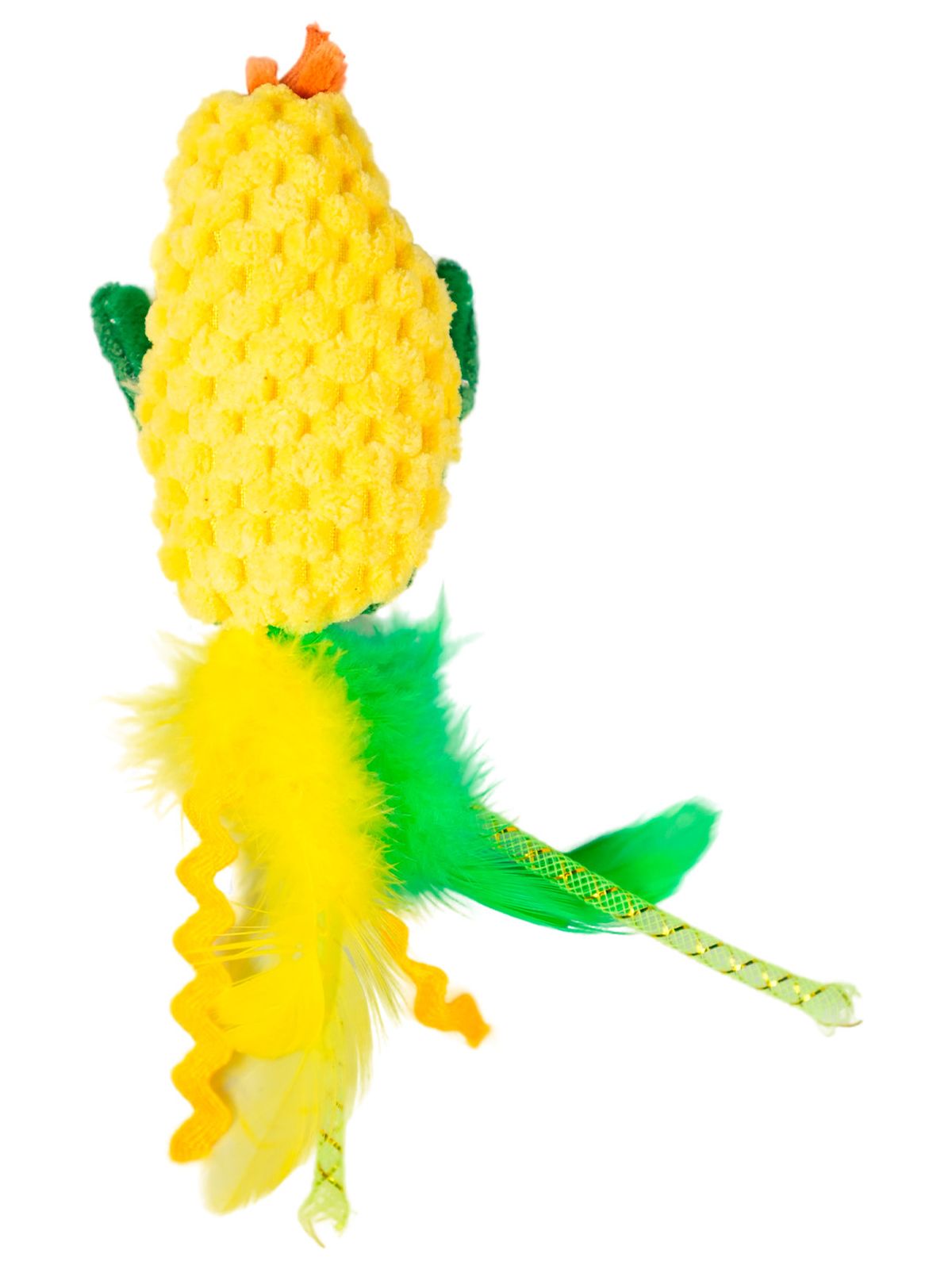 Игрушка Mr.Kranch для кошек Кукурузка и Мышка плюшевая с кошачьей мятой и перышками 19 см желтая (35002)