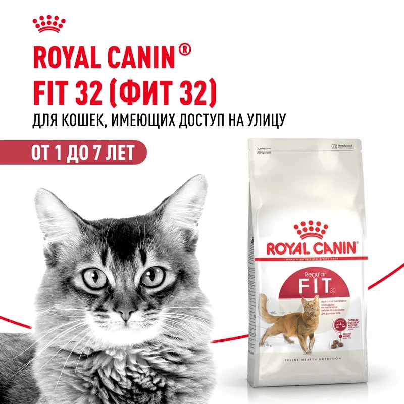 ROYAL CANIN Корм сухой Fit 32 для взрослых кошек 2 кг 4627109380572