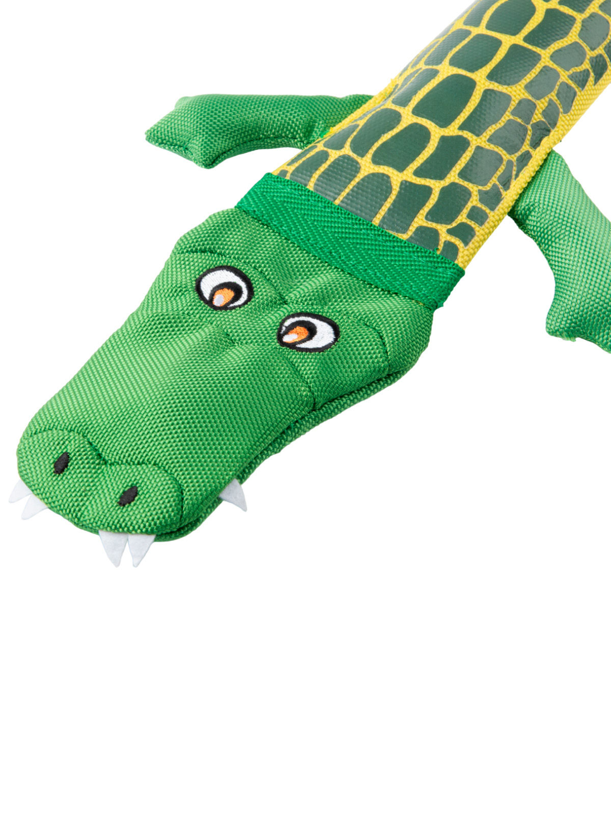Игрушка Mr.Kranch из пожарного шланга для собак Крокодил с пищалкой 65 см зеленая