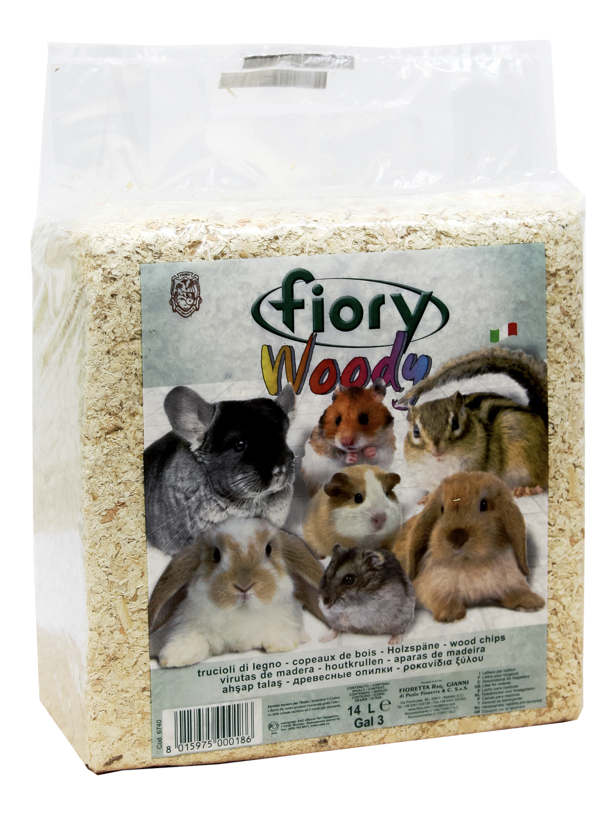 Опилки Fiory Woody для грызунов 14 л