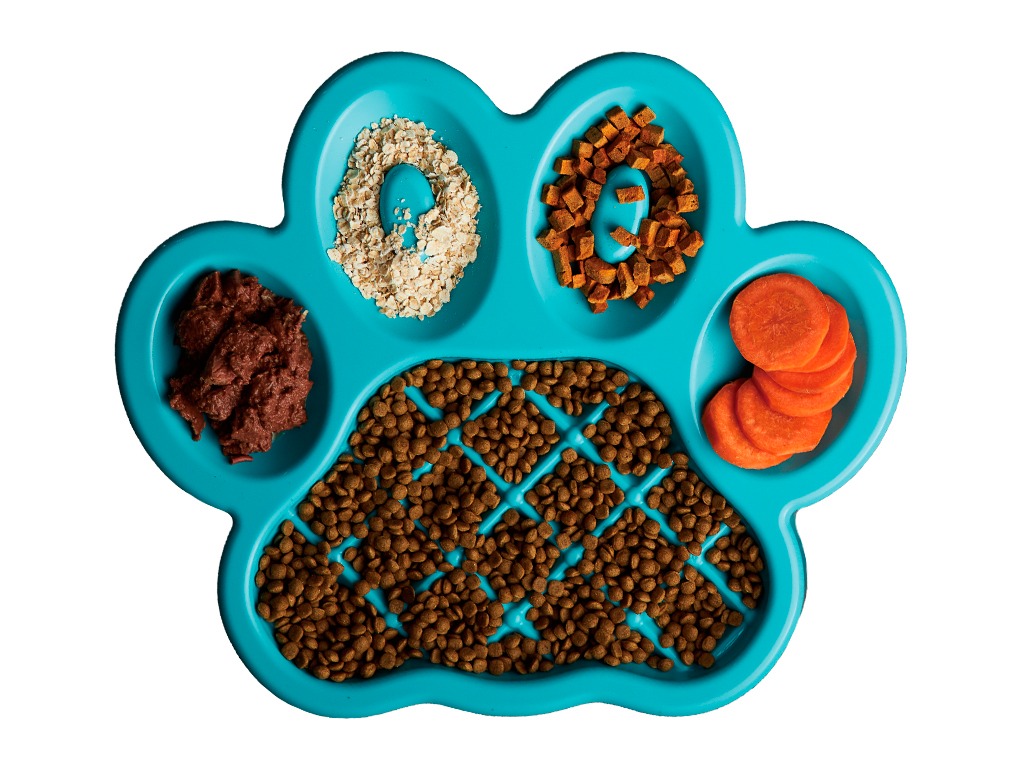 Миска Лапа для медленного кормления, синяя / PetDreamHouse PAW Slow Feeder Blue Easy, 450 г
