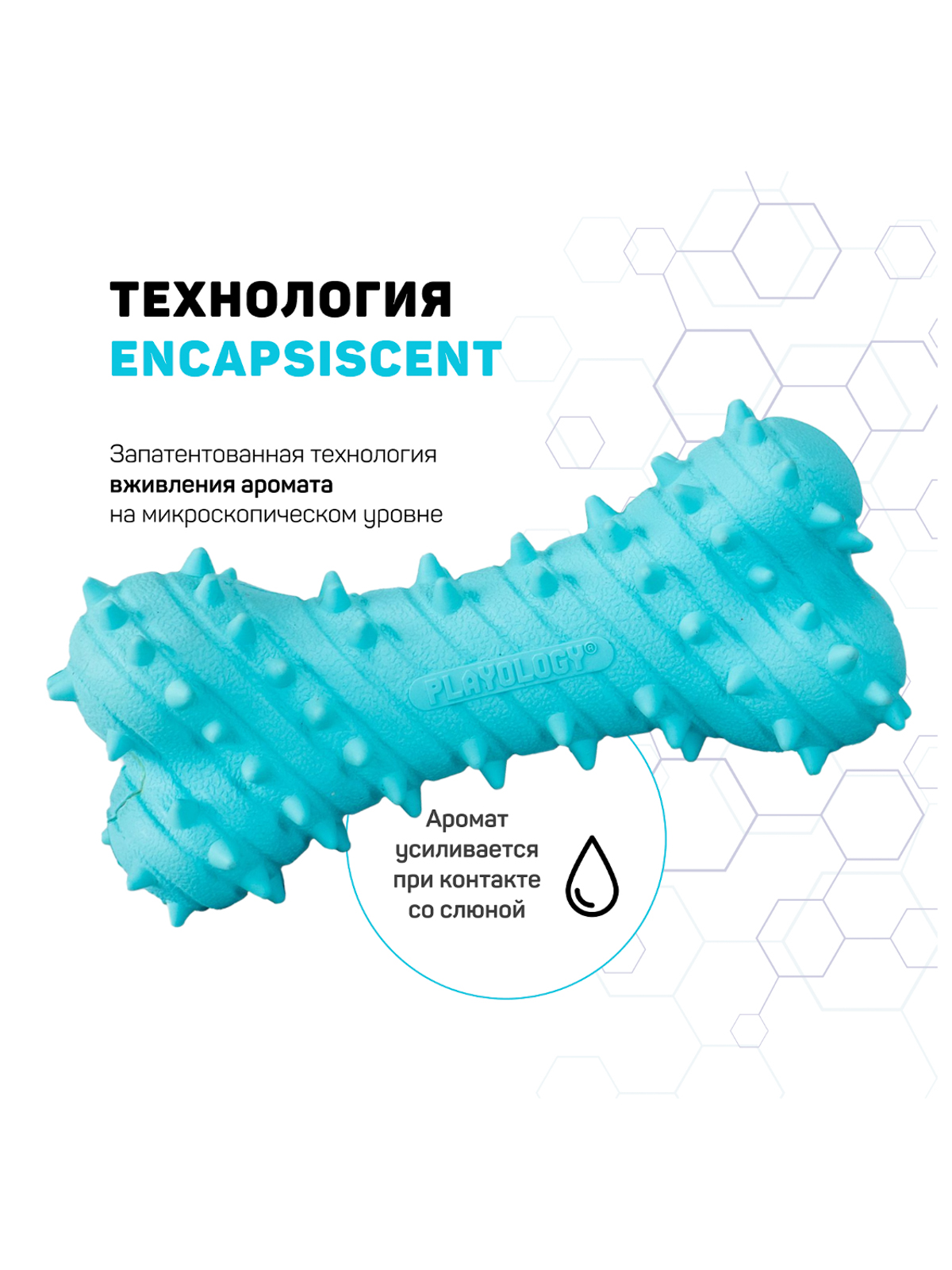 Playology дентальная жевательная косточка PUPPY TEETHING BONE для щенков 4-8 месяцев с ароматом арахиса, цвет голубой