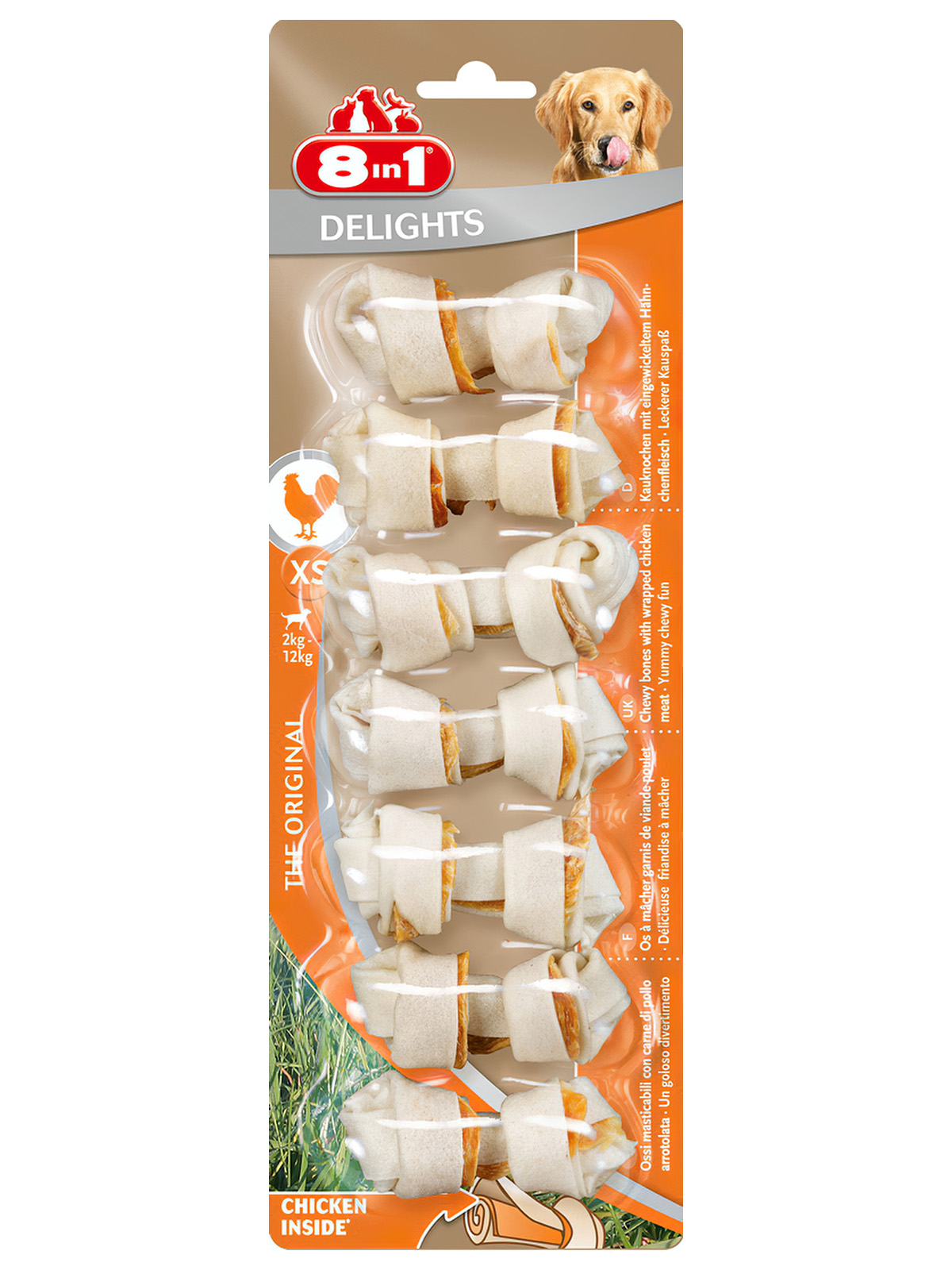 8in1 DELIGHTS XS косточки для мелких собак 7,5 см 7 шт