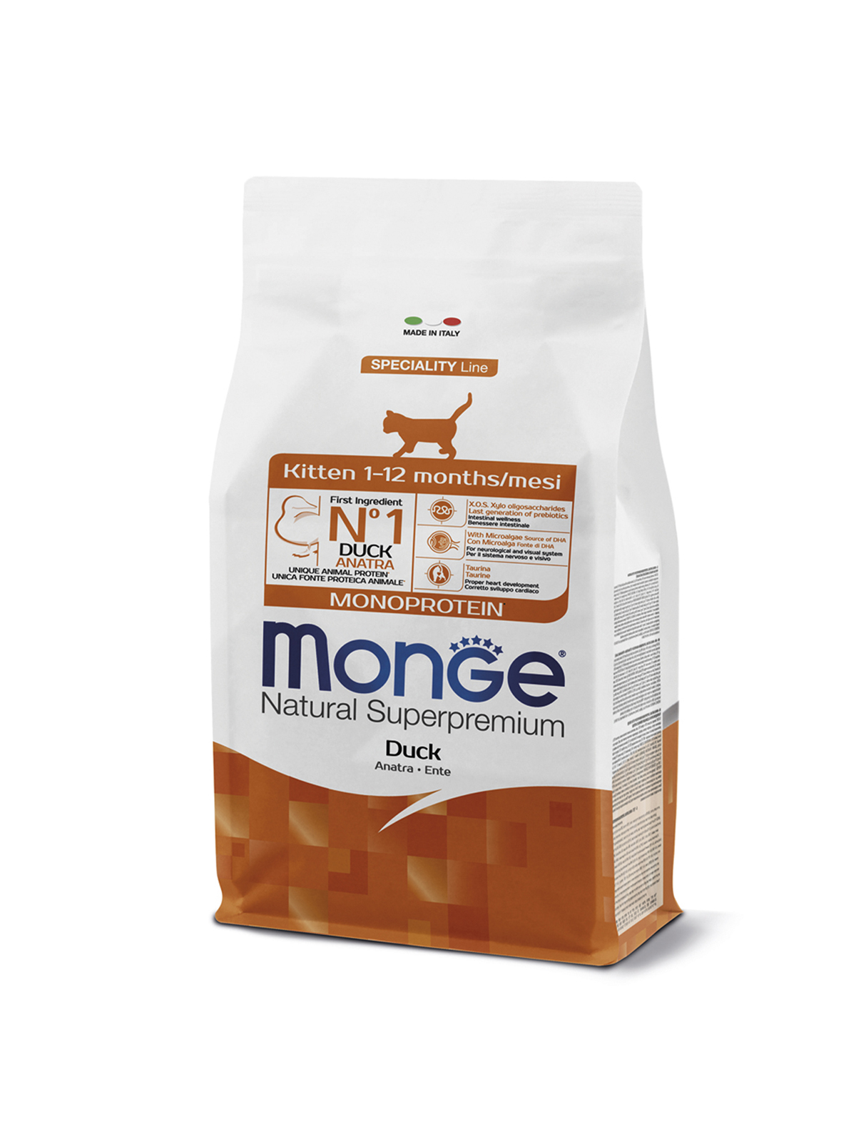 Сухой корм Monge Cat Speciality Line Monoprotein для котят и беременных кошек, из утки 1,5 кг