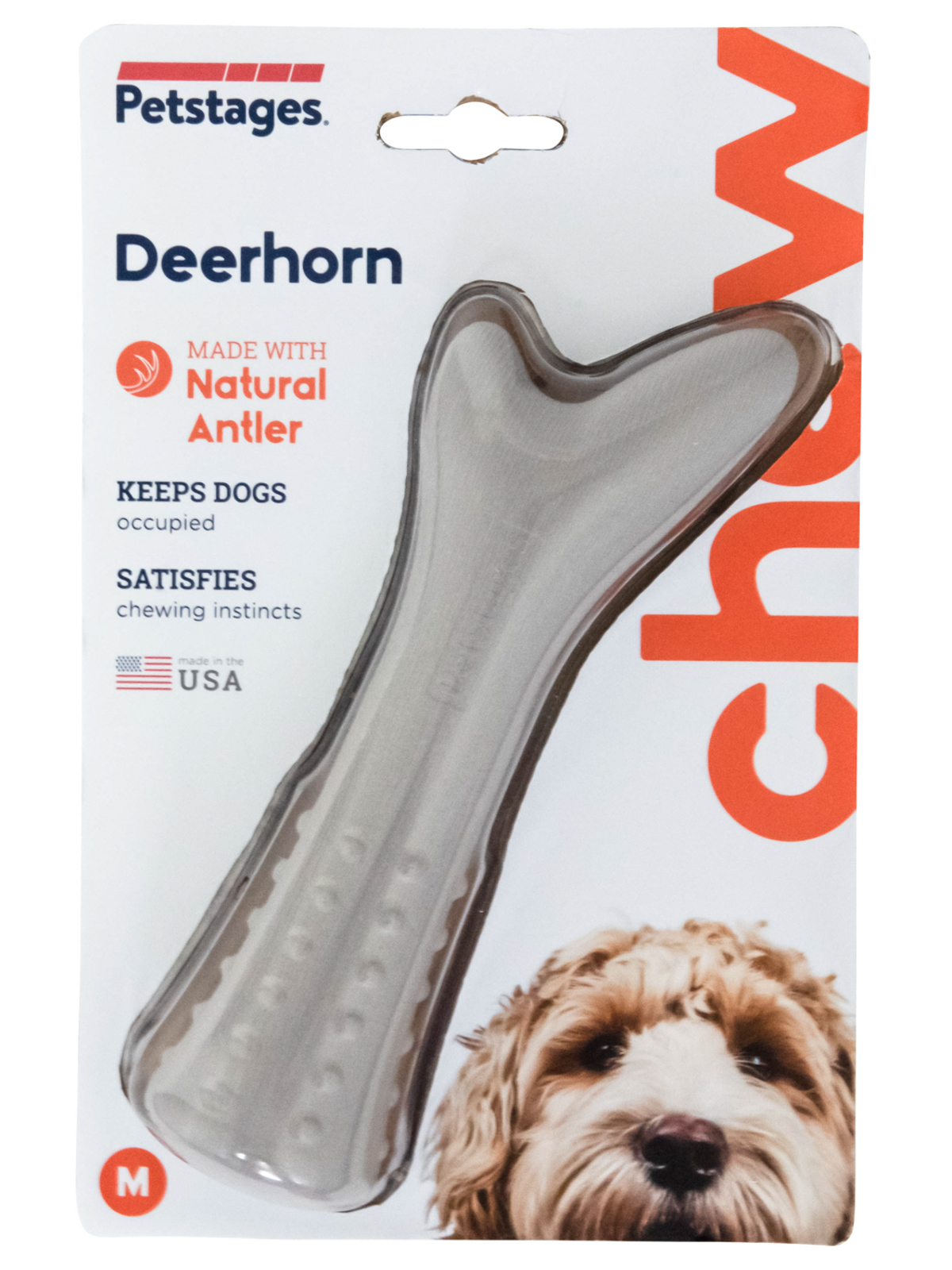 Petstages игрушка для собак Deerhorn, с оленьими рогами 16 см средняя