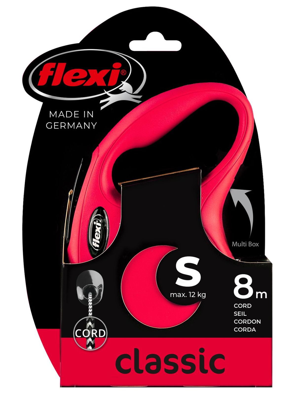 Flexi flexi рулетка New Classic S (до 12 кг) 8 м трос красная