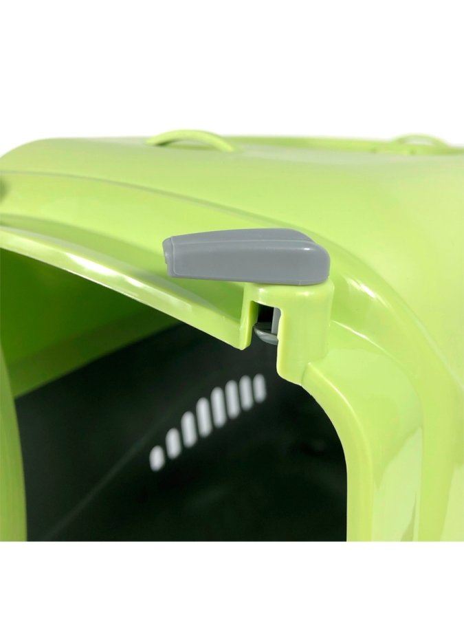 Переноска пластиковая  Турне  с пластиковой дверцей, 48х32х32 см, цвет зеленый
