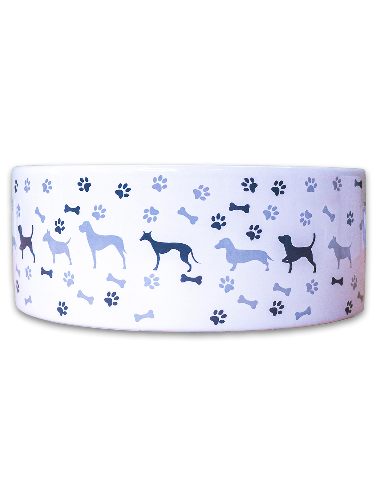 Миска Mr.Kranch керамическая для собак с рисунком 350 мл серая