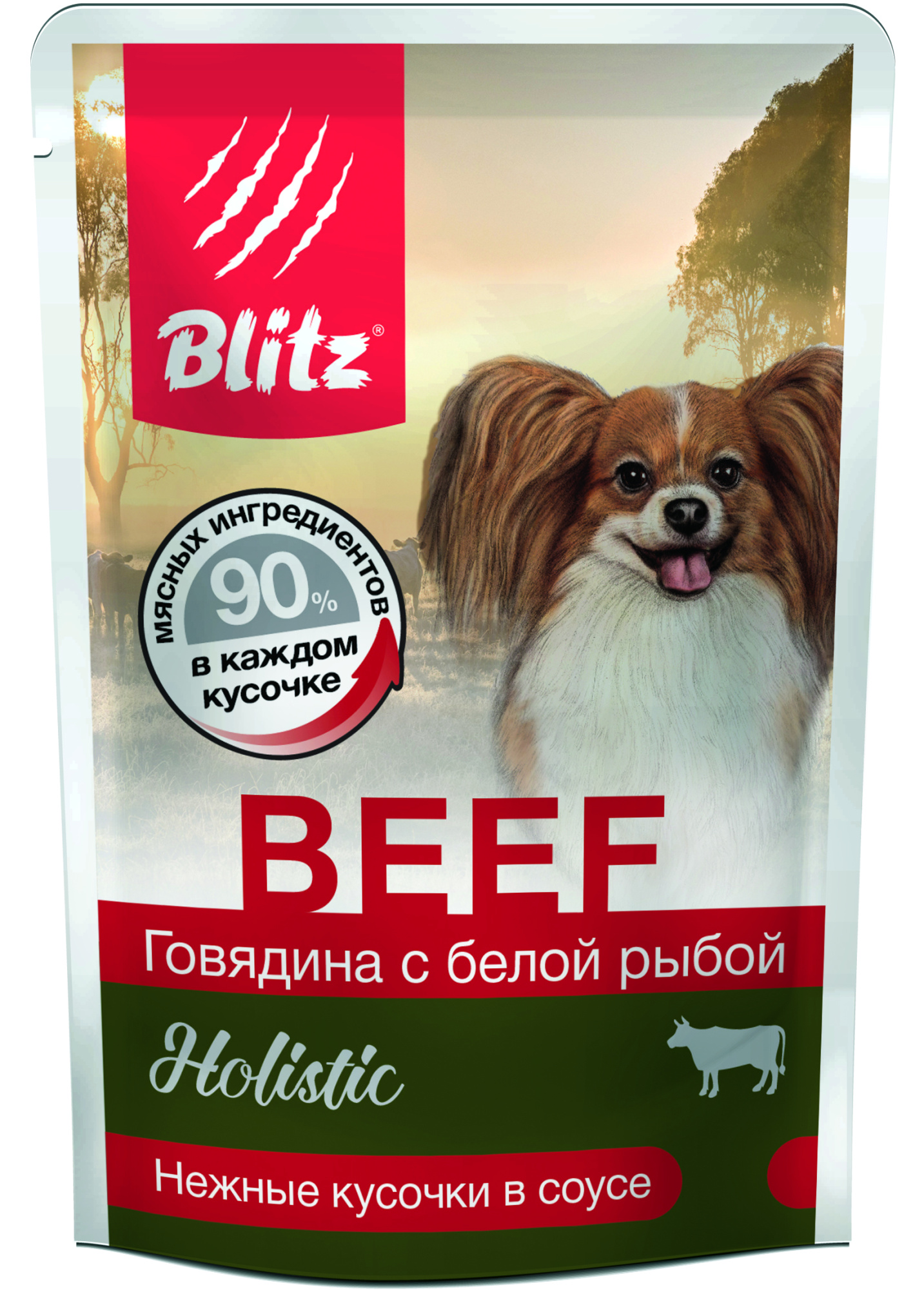 BLITZ Соус для собак мелких пород, с говядиной и белой рыбой, 85гр