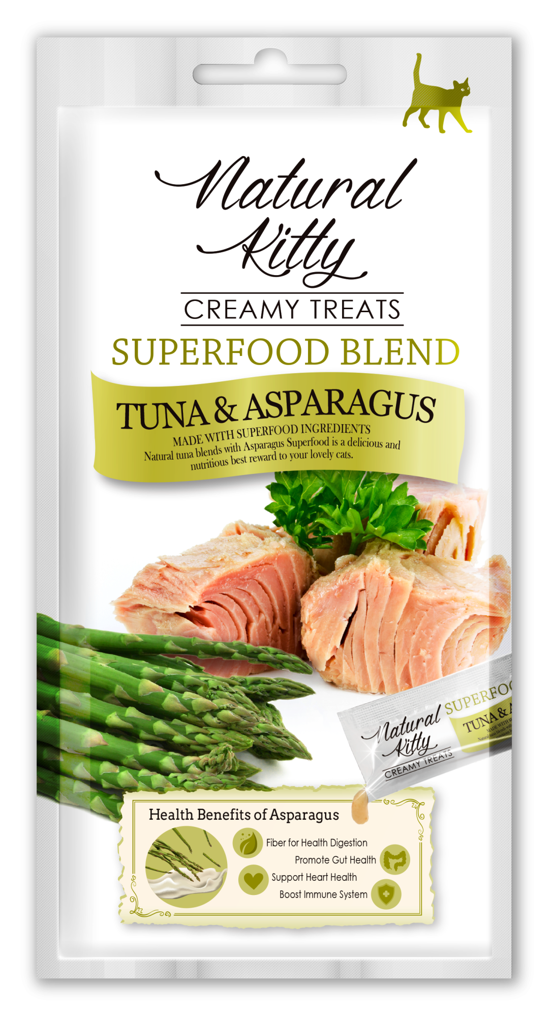 Лакомство Pettric Natural Kitty крем-суп для кошек Тунец и спаржа, 4х12 гр.