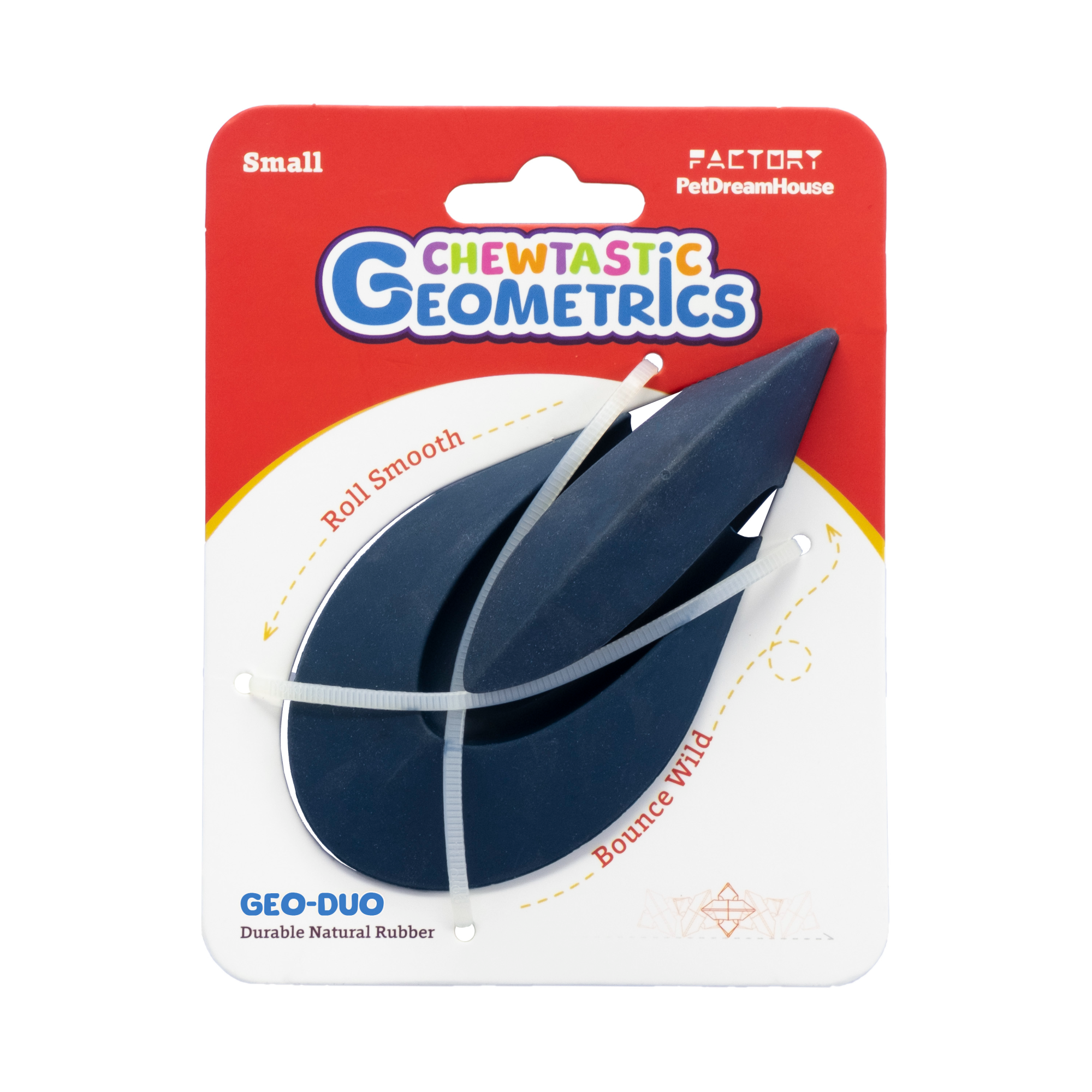Игрушка интерактивная для собак из натурального каучука Chewtastic Geometrics Geo-Duo, темно-синий
