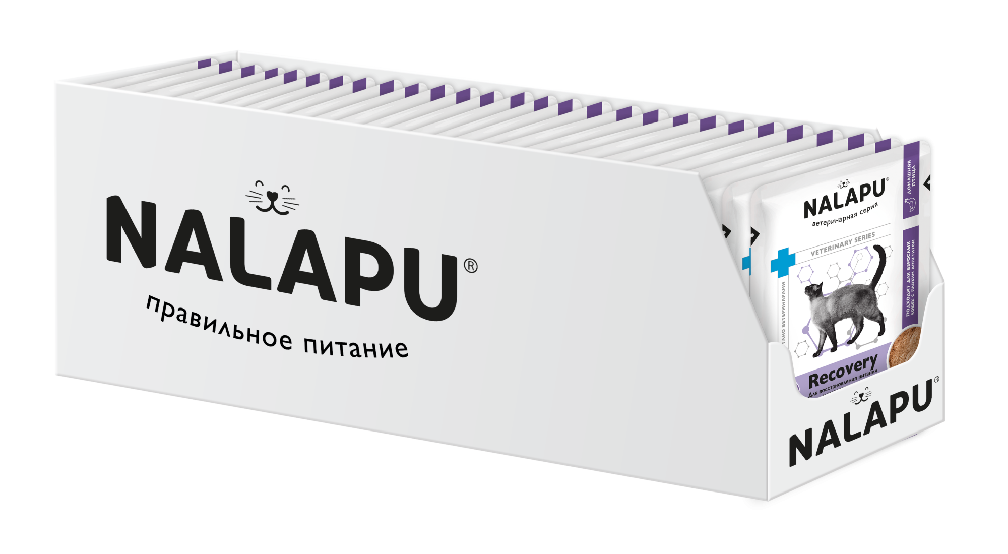 Корм паучи NALAPU Recovery для восстановления питания и выздоровления у кошек 77гр-24 шт