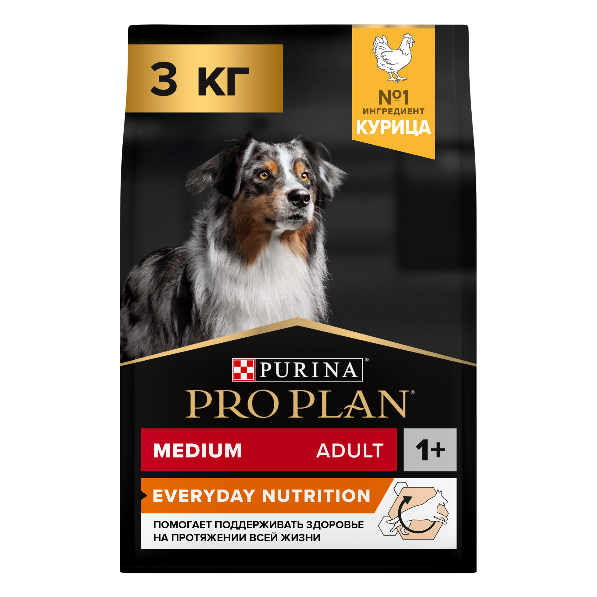 Сухой корм для собак PRO PLAN для средних пород с курицей, 3кг 7613035114807
