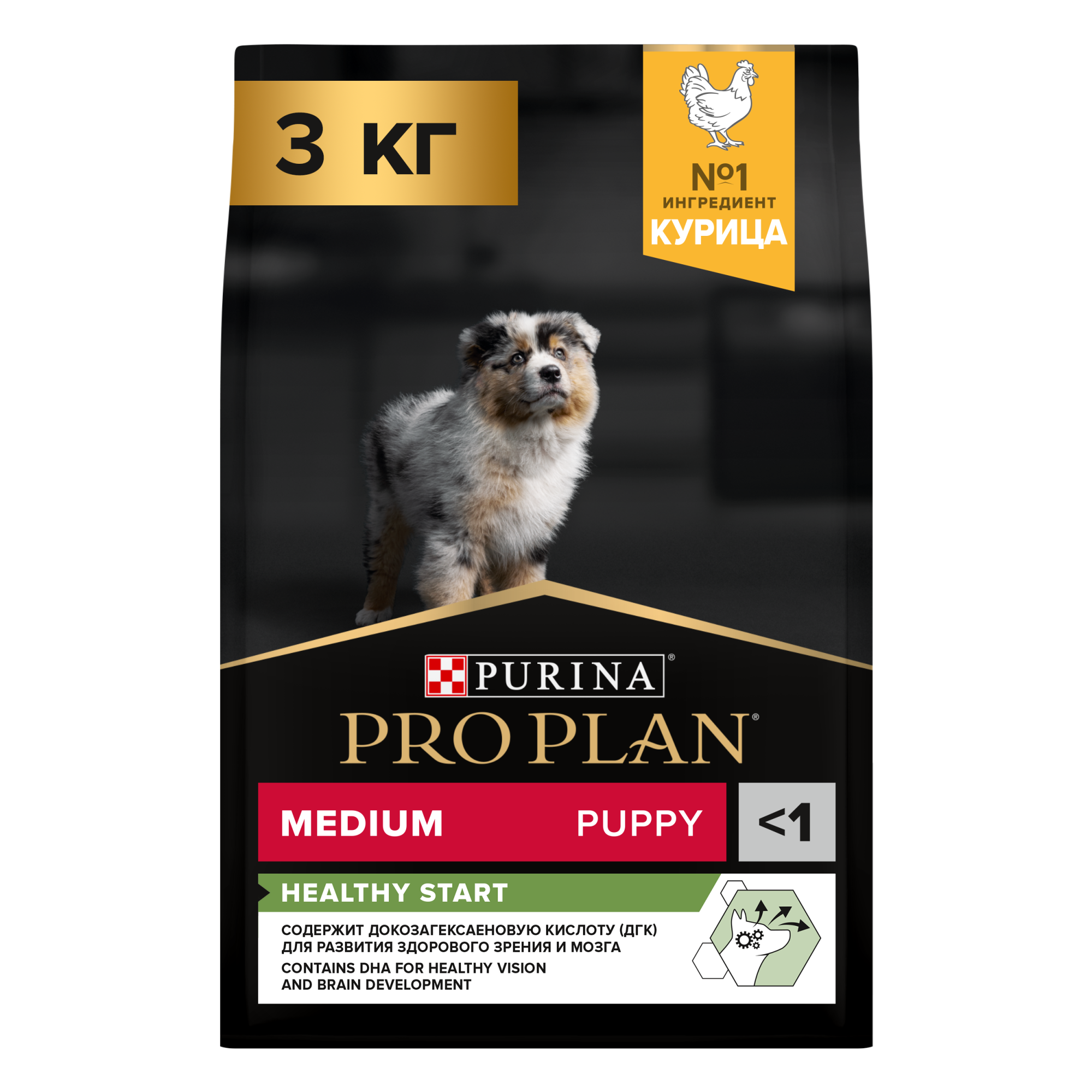 Сухой корм для щенков PRO PLAN для средних пород с курицей, 3кг 7613035114869