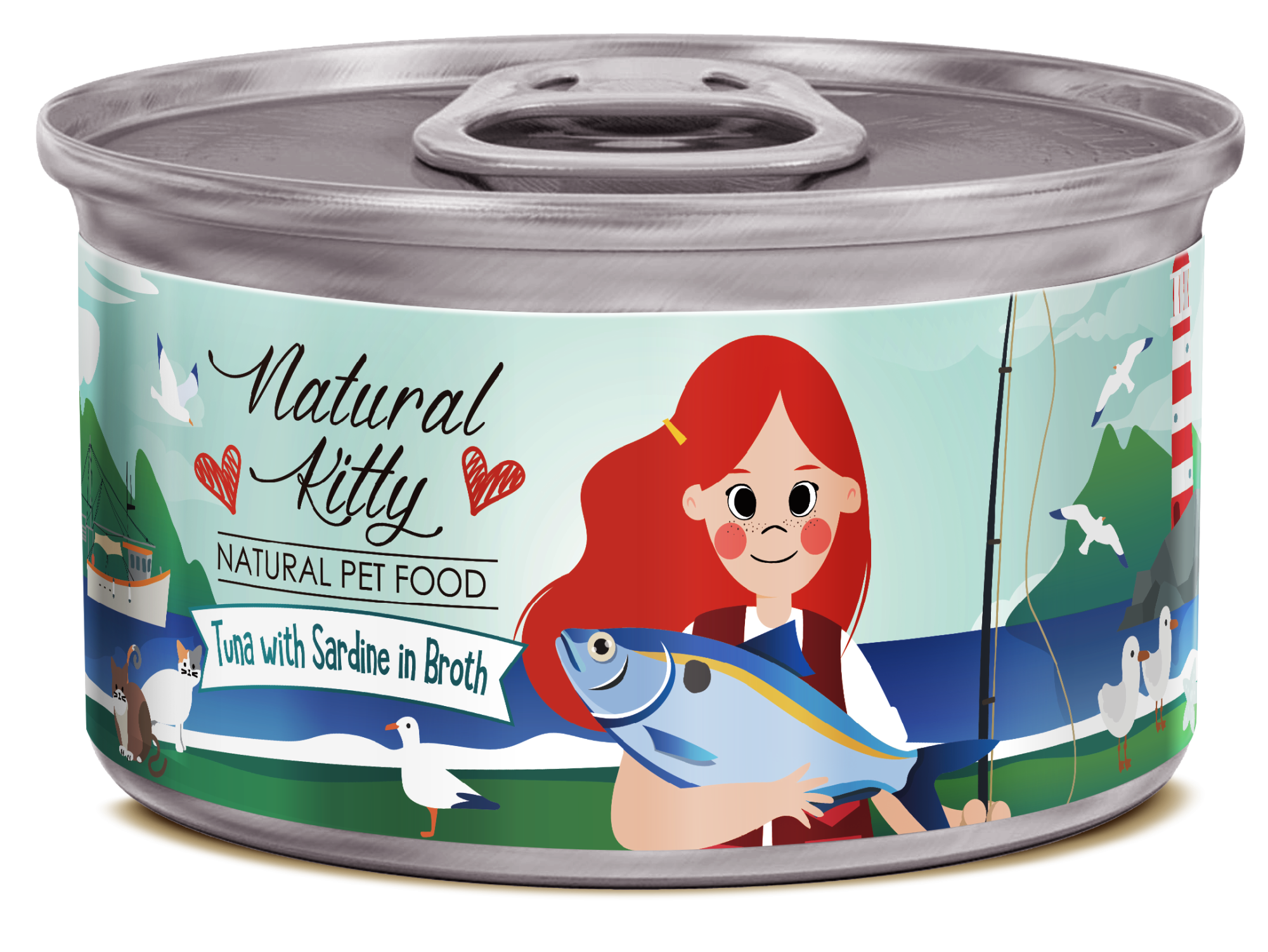 Петтрик Консервы Pettric Natural Kitty / Тунец с сардинами в бульоне /Tuna with sardine in broth 80 г