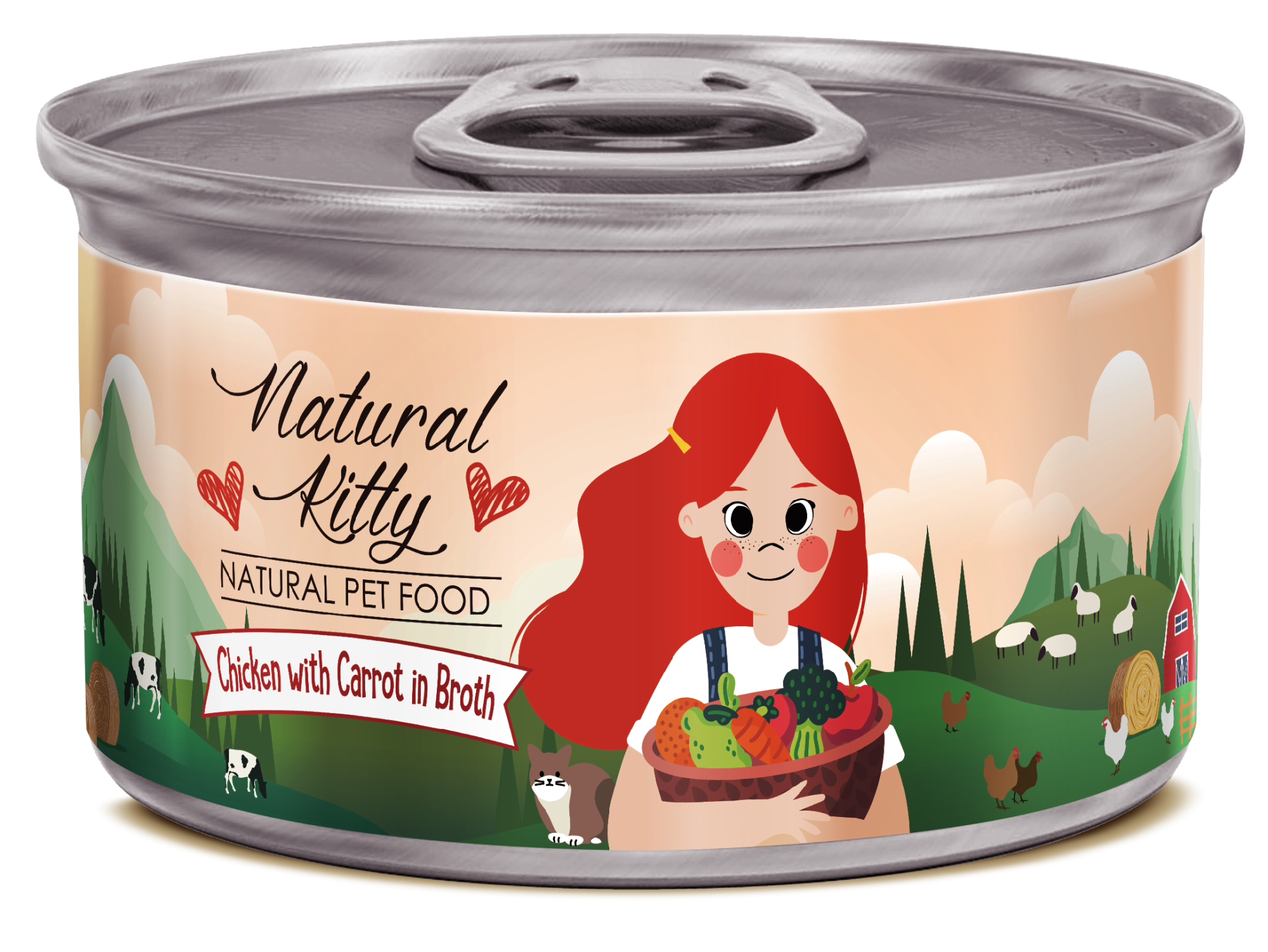 Петтрик Консервы Pettric Natural Kitty / Курица с морковью в бульоне /Chicken with carrot in broth 80 г