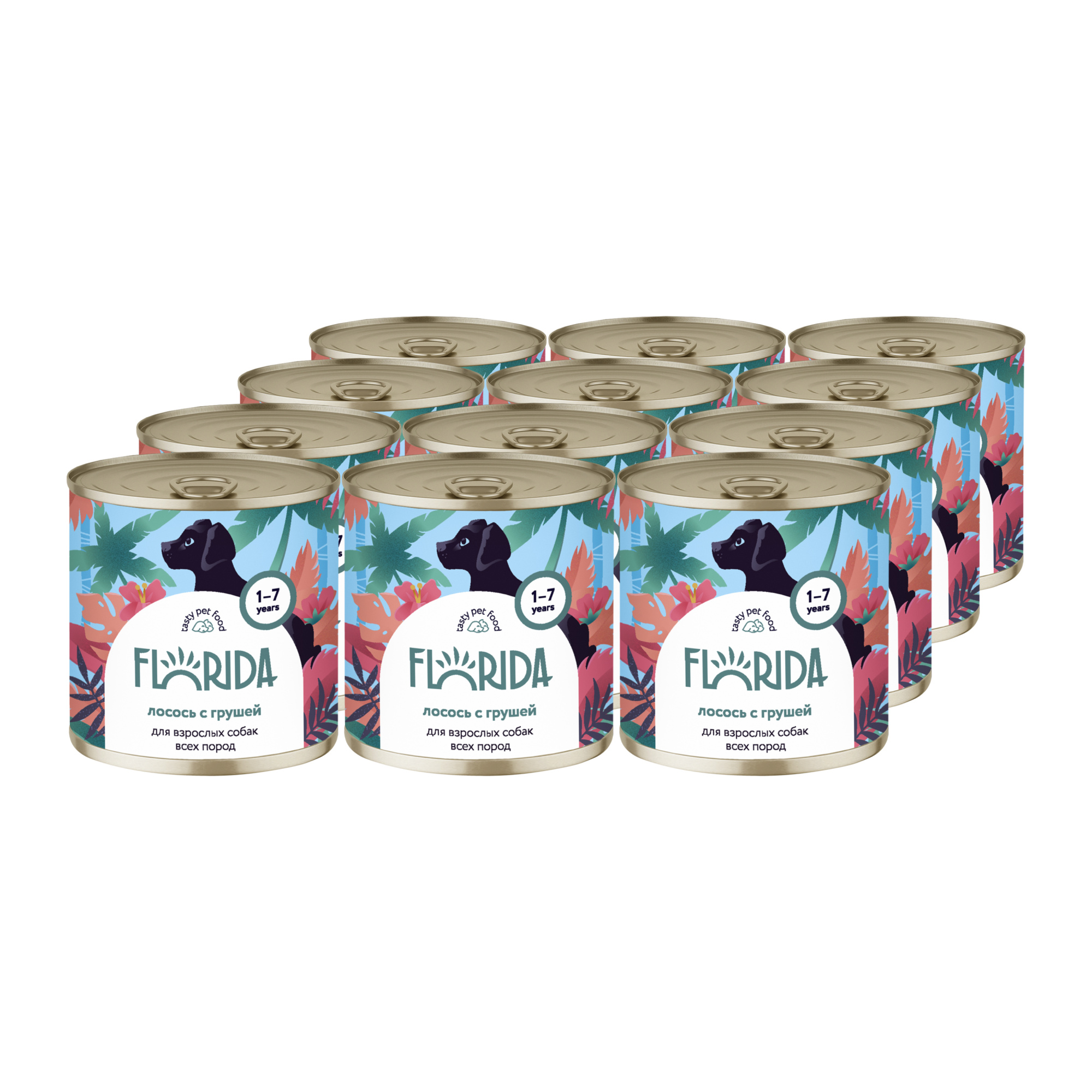 Florida Влажный корм для собак с лососем и грушей 240гр-12шт