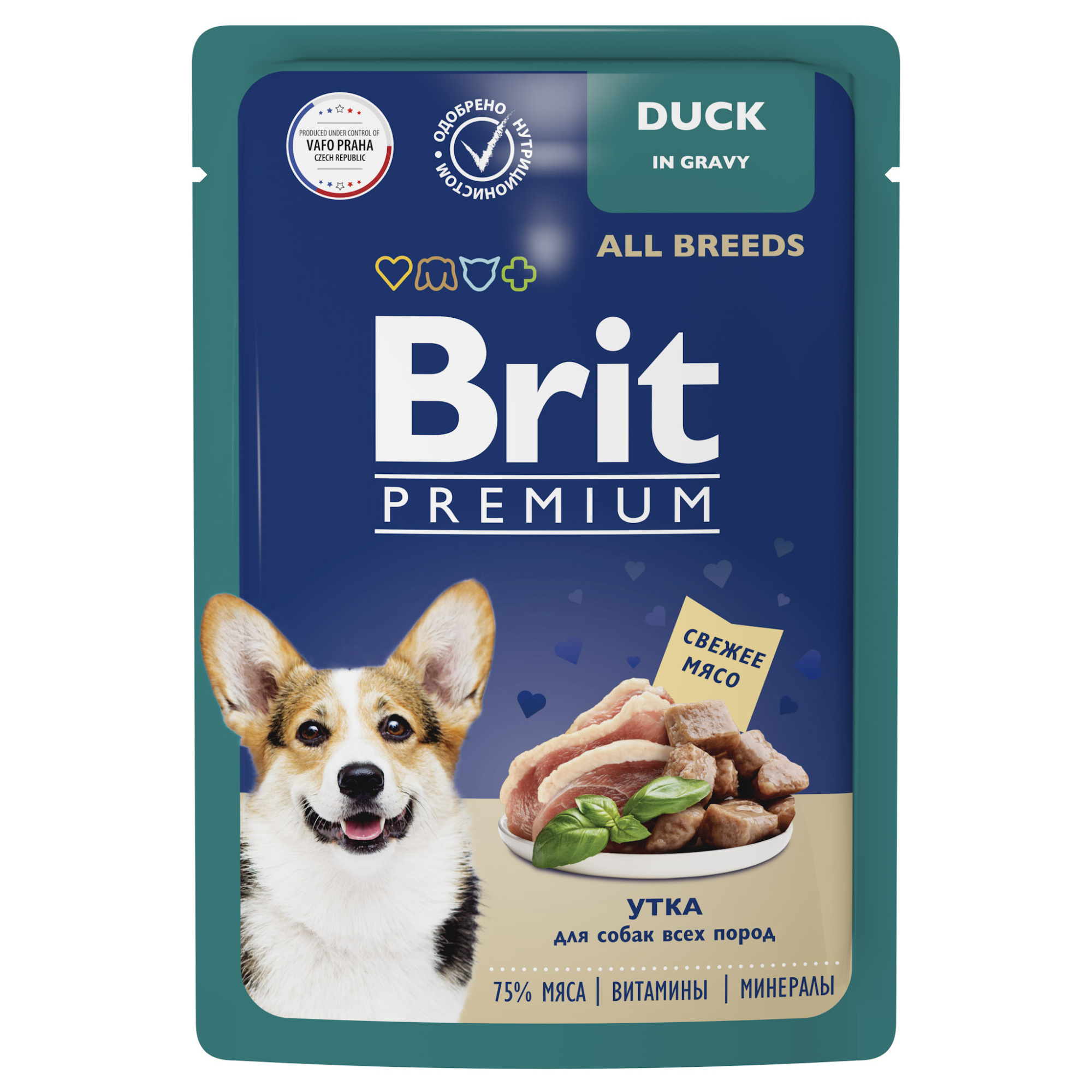 Brit Брит Premium пауч для взрослых собак всех пород с уткой в соусе, 85 гр, 5053452