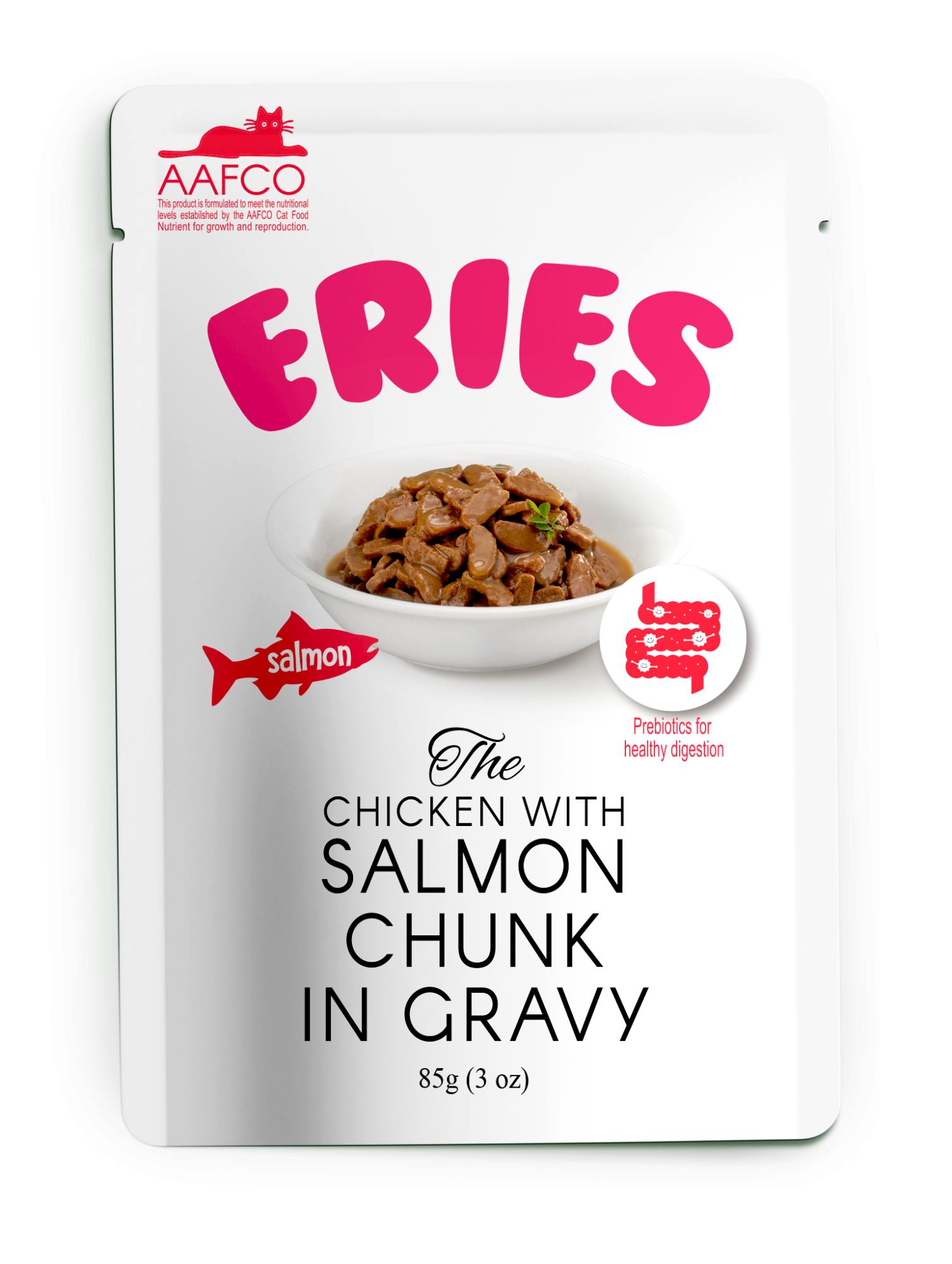 Петтрик Паучи Pettric ERIES - Лосось с курицей кусочки в соусе/Chicken with Salmon chunk in gravy, 85 гр