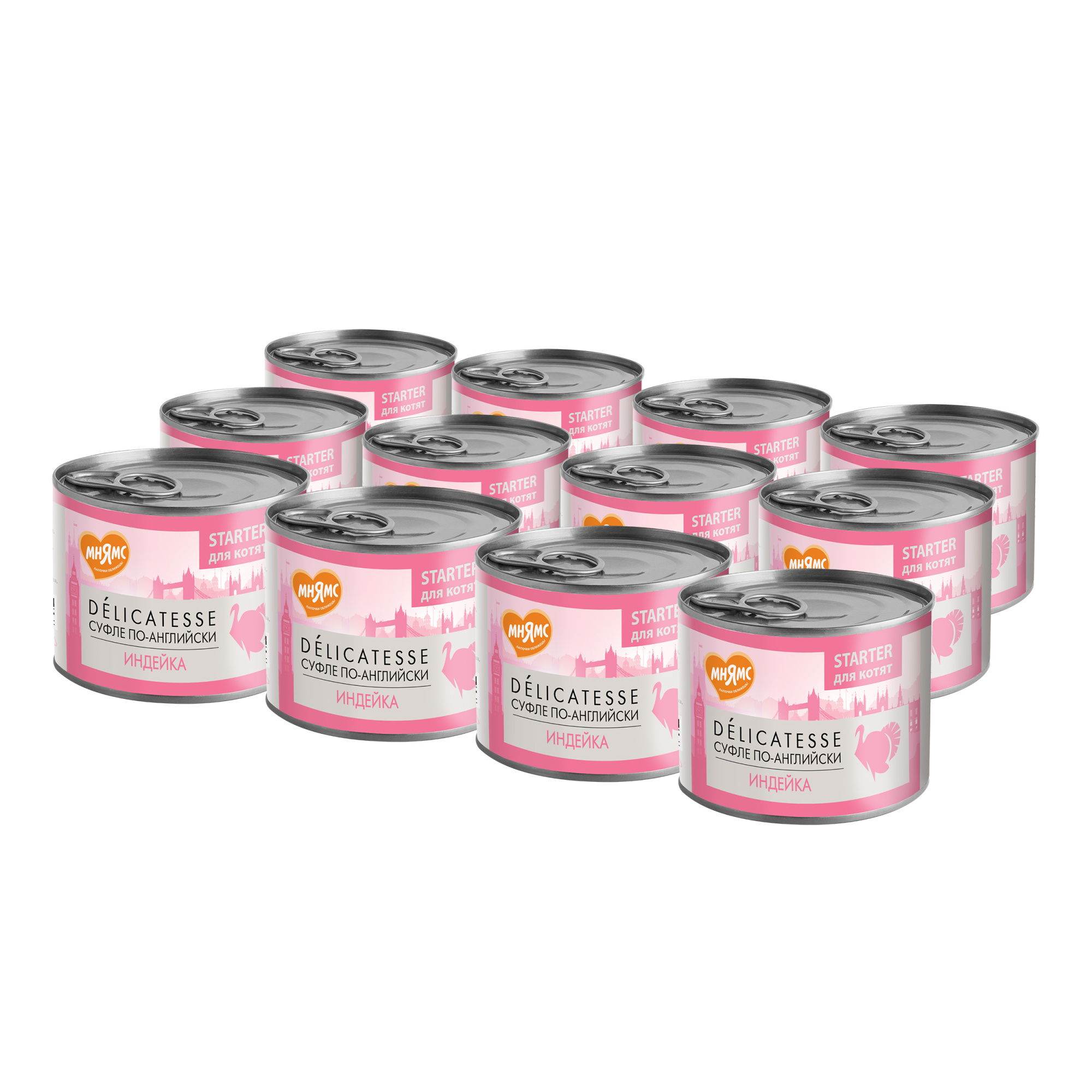 Мнямс  Влажный корм Паштет из индейки для котят 200г-12шт