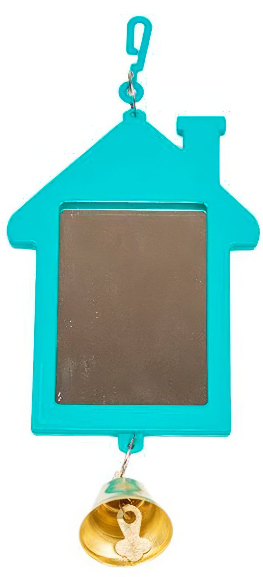 HomePet Игрушка для птиц зеркало-избушка, с колокольчиком, 5х7см