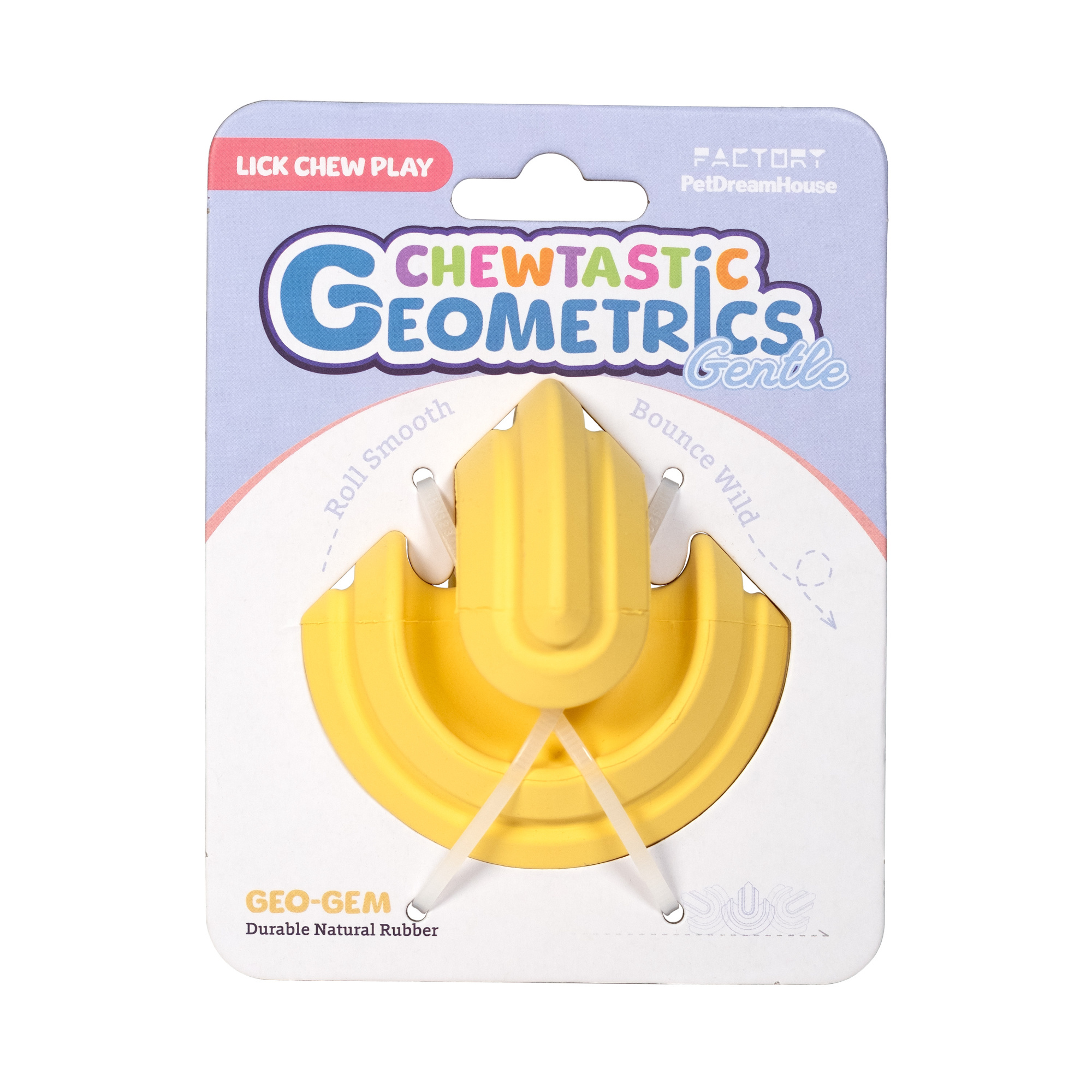 Игрушка интерактивная для собак из натурального каучука Chewtastic Geometrics Geo-Gem, горчичный