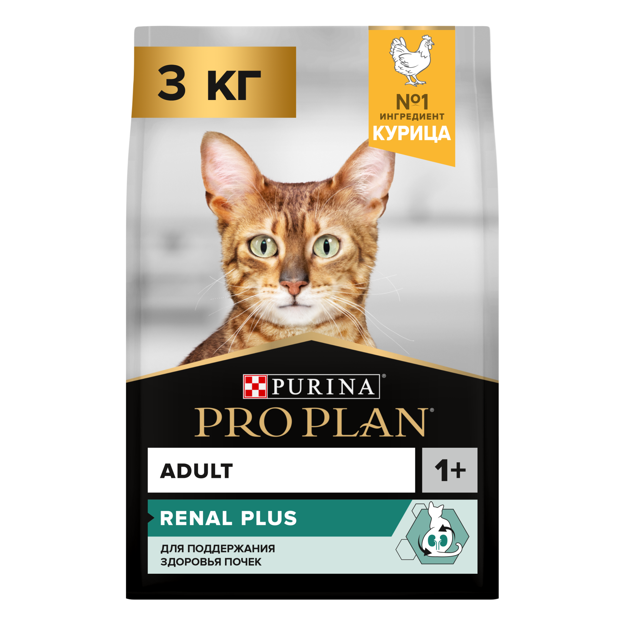 Сухой корм для кошек PRO PLAN для поддержания здоровья почек с курицей, 3 кг 7613036509305