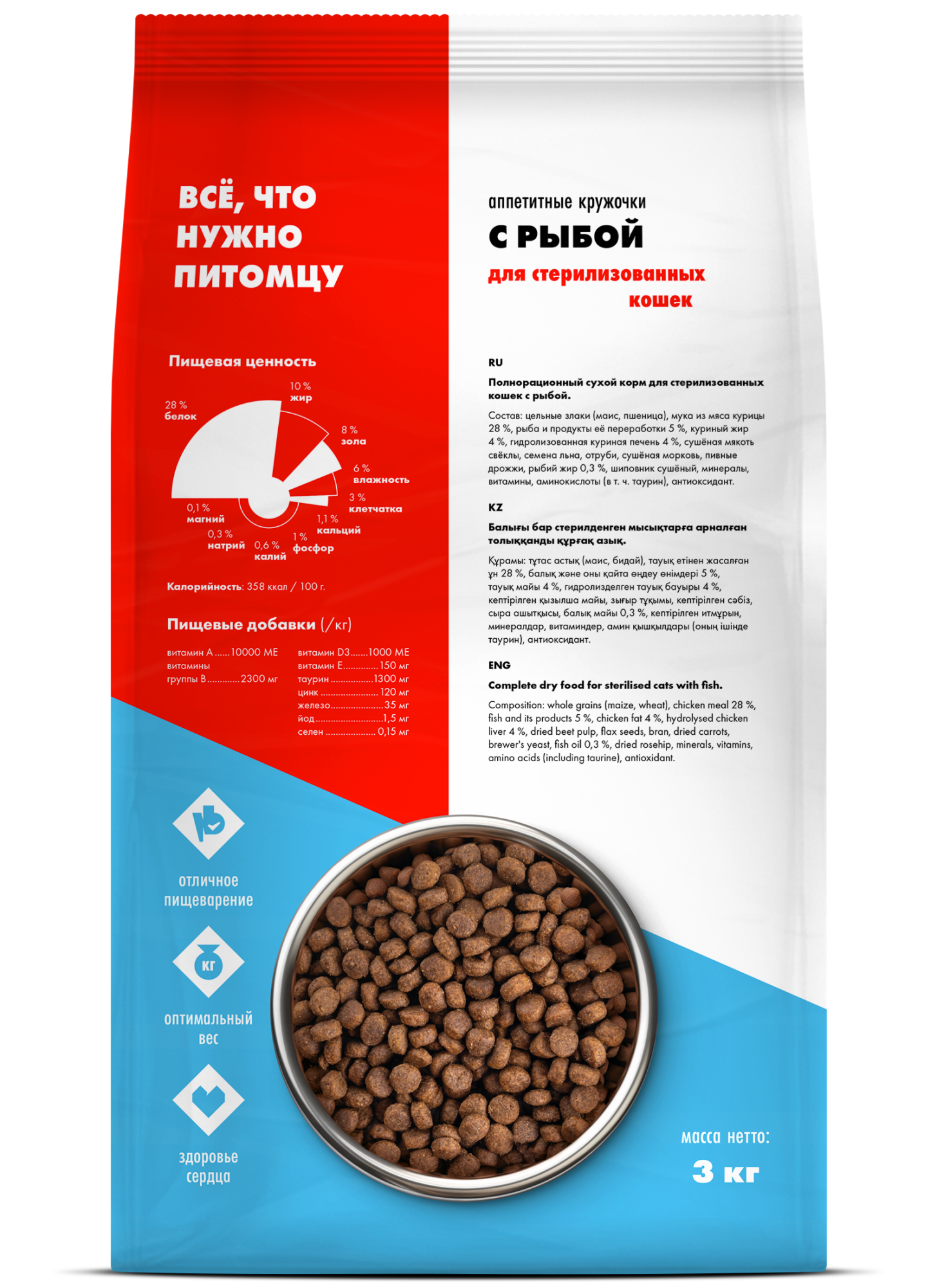 ULTRA Сухой корм для стерилизованных кошек с рыбой 3 кг 4640201672949