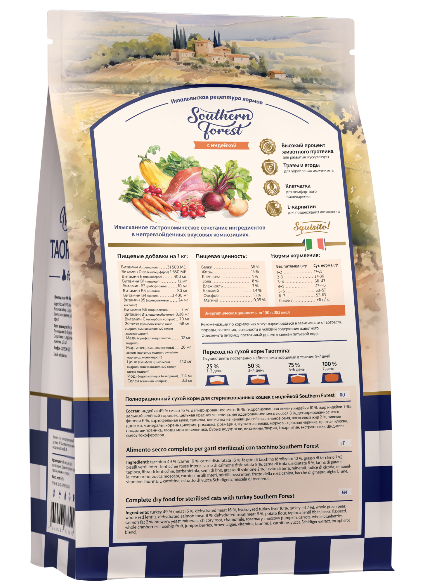 Taormina Сухой корм для стерилизованных кошек с индейкой 2,5 кг 4670236590611 4640201677029